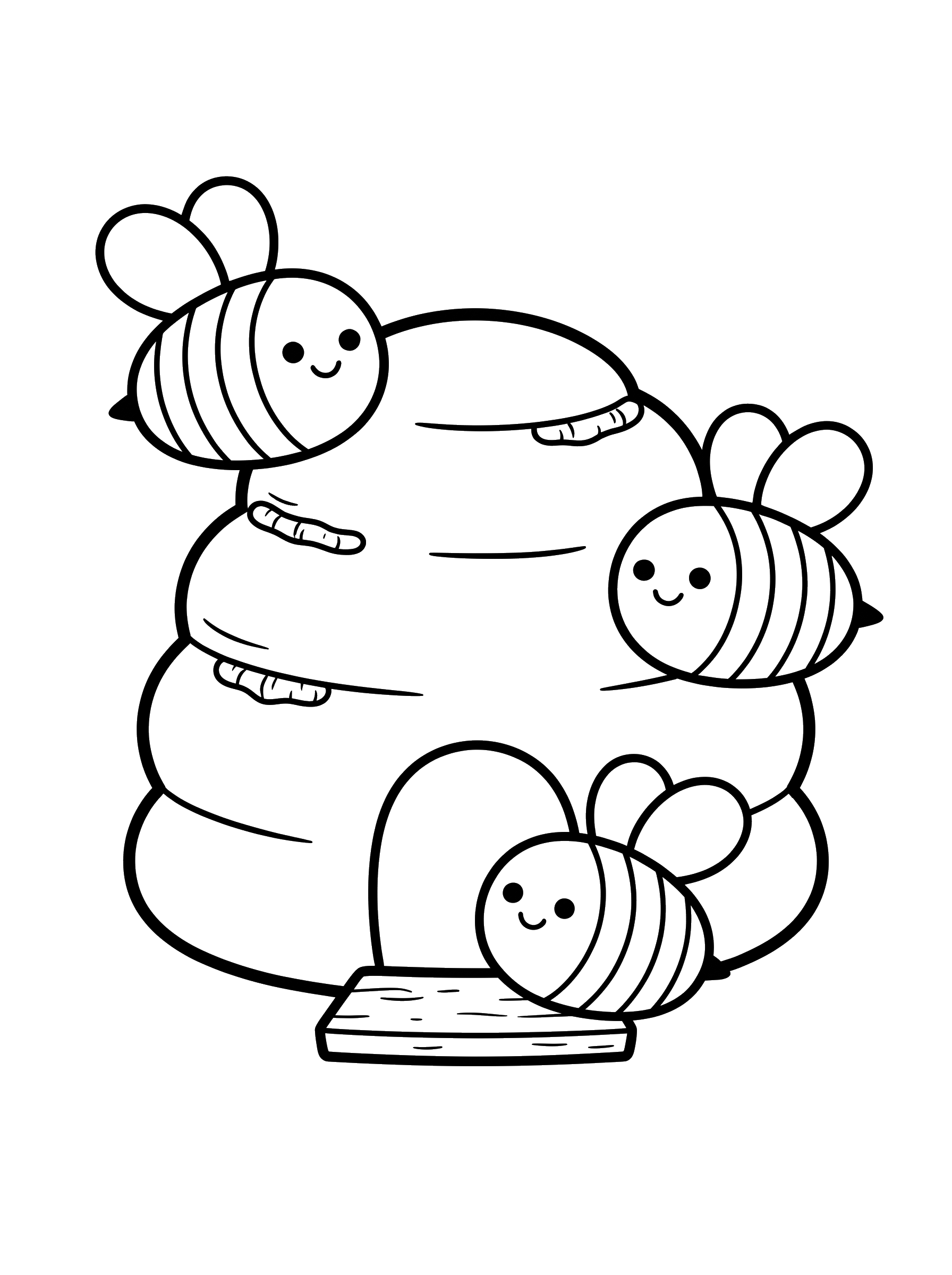 Farm Beehive coloring page