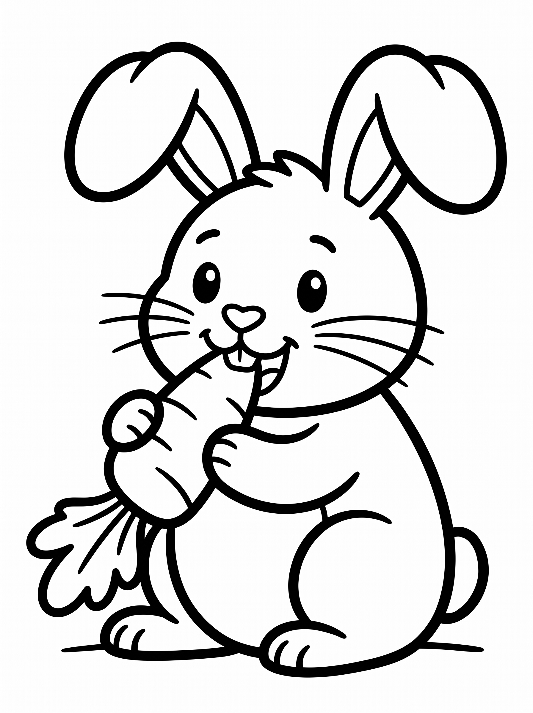 Farm Bunny with a Carrot coloring page