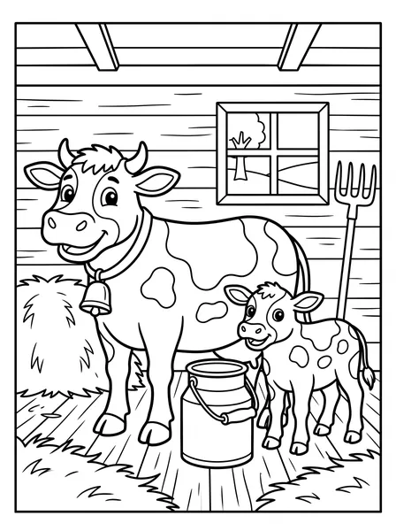Milking Time in the Barn