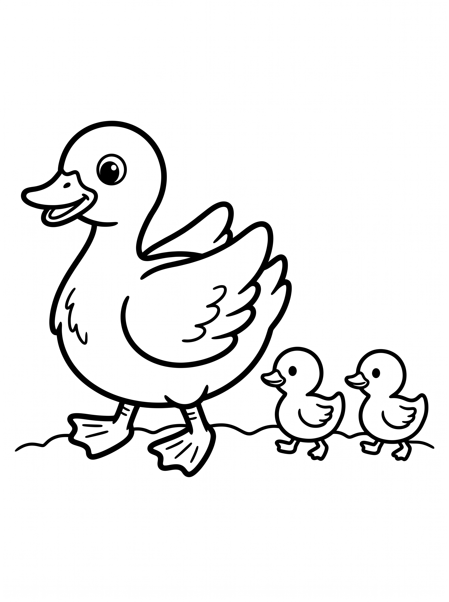 Mother Duck and Ducklings coloring page
