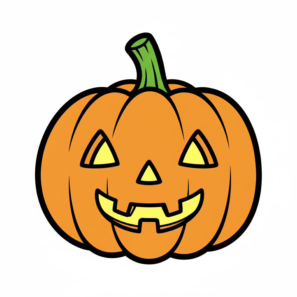 Calabaza coloreada de un naranja brillante con un tallo verde
