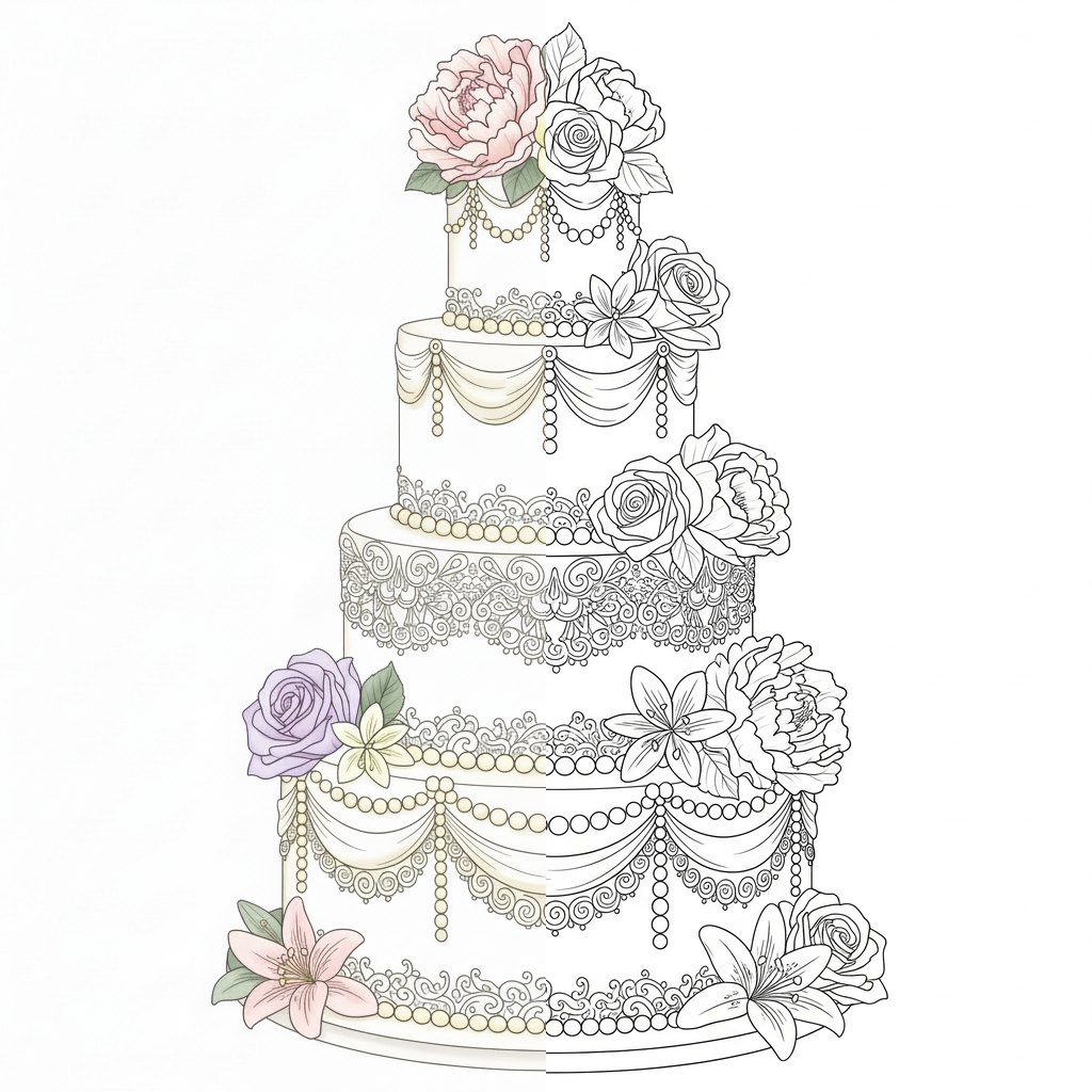 Pastel de Bodas Intrincado