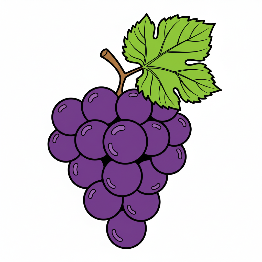 Uvas coloreadas de un morado intenso con una hoja verde