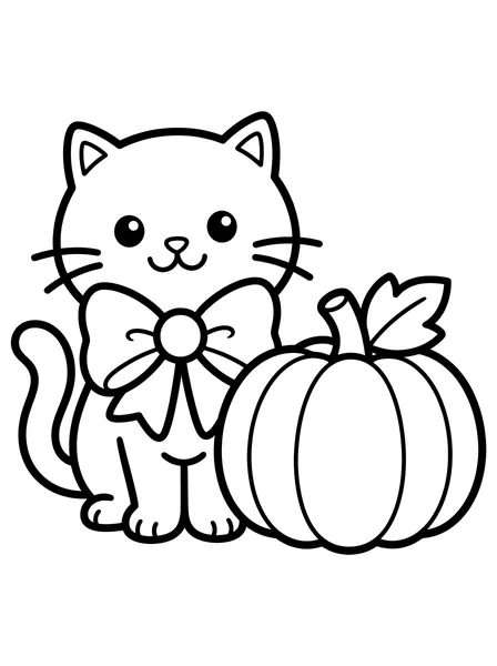 Black Cat with a Bow