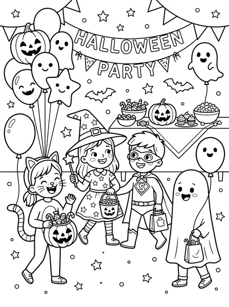 Halloween Party coloring page