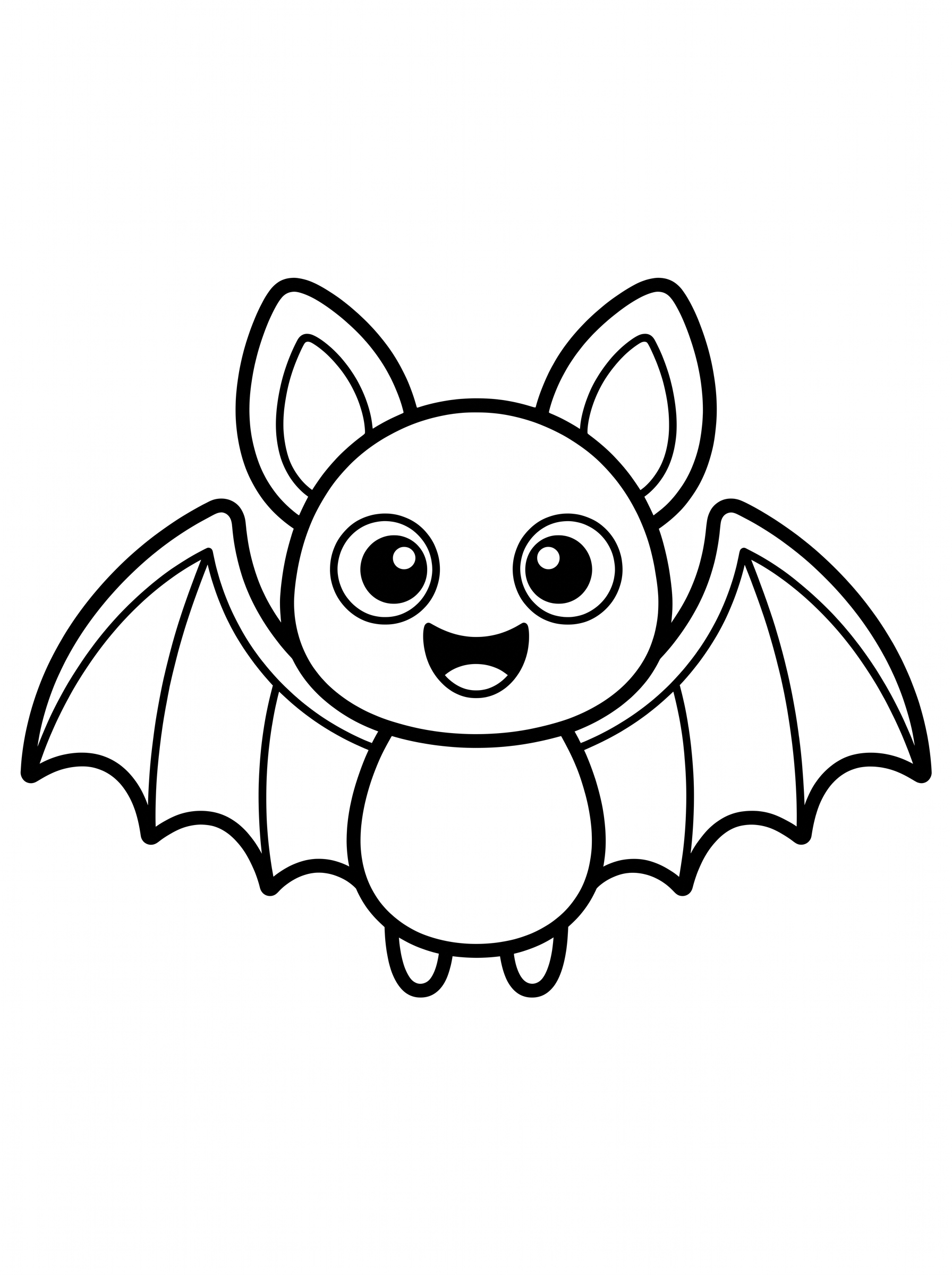 Happy Bat coloring page