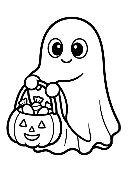 Kid in a Ghost Costume