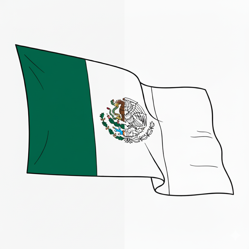 Bandera Mexicana con Águila