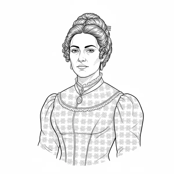 Portrait of Josefa Ortiz de Domínguez with her period hairstyle
