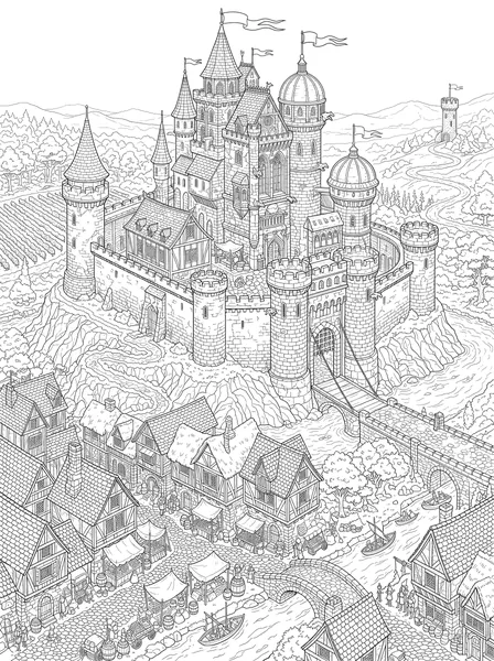 Grand Castle with Banners