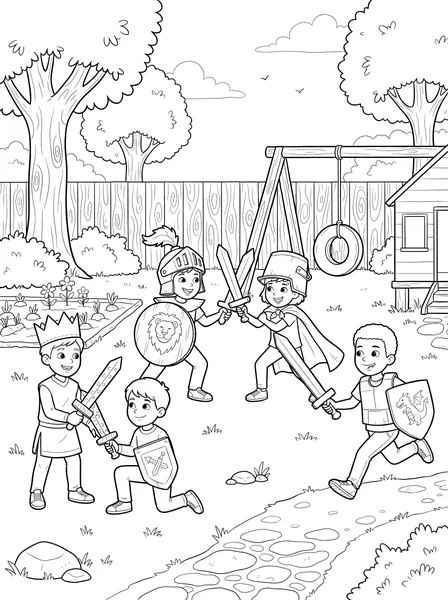 Kids Playing Knights