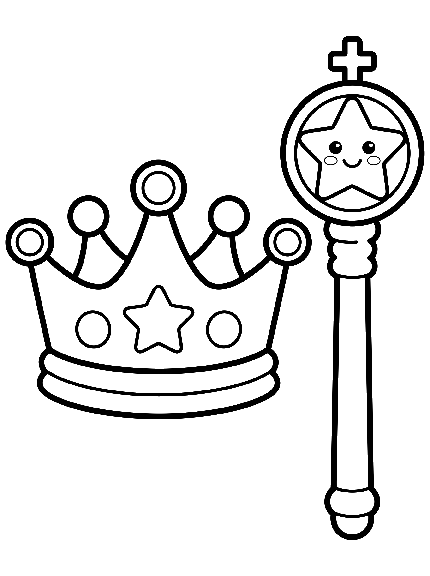 Royal Crown and Scepter coloring page