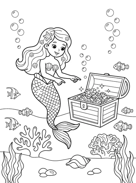 Mermaid Finds a Treasure Chest