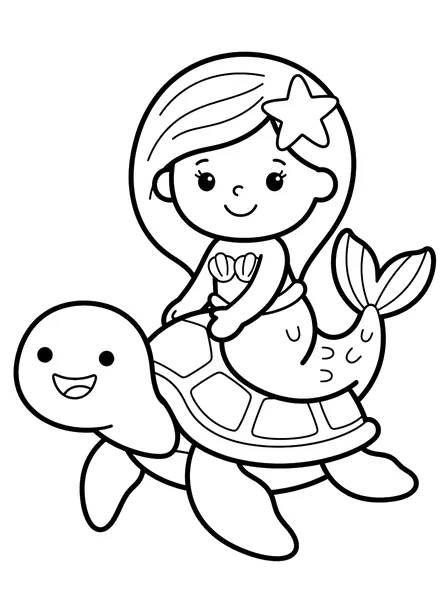 Mermaid Riding a Sea Turtle