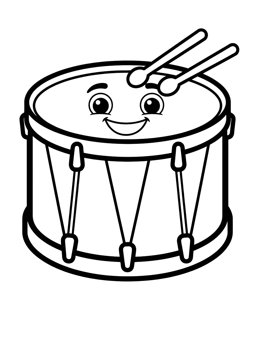 Drum and Drumsticks coloring page