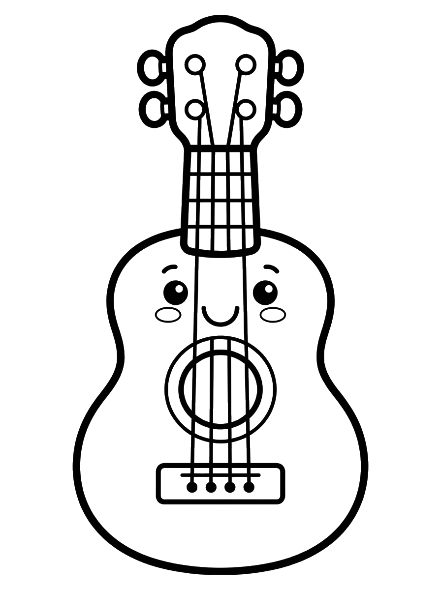 Easy Guitar coloring page