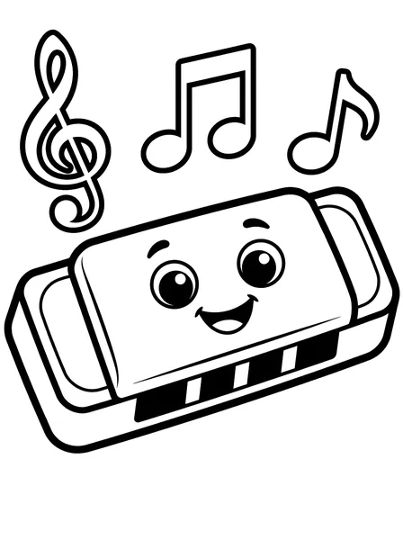 Harmonica and Music Notes