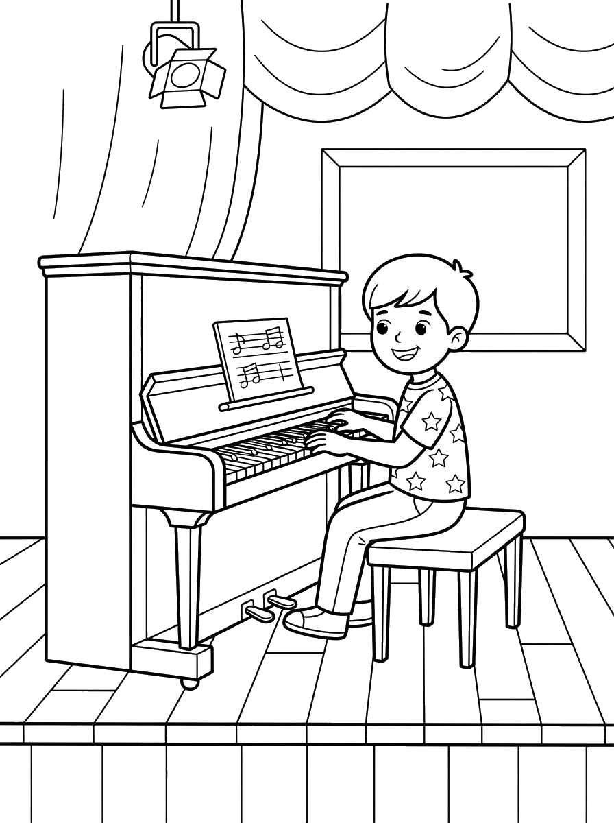 Piano Recital coloring page