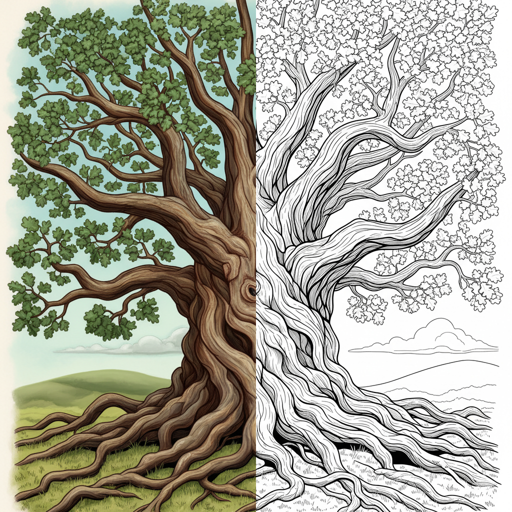 Árbol Antiguo con Raíces