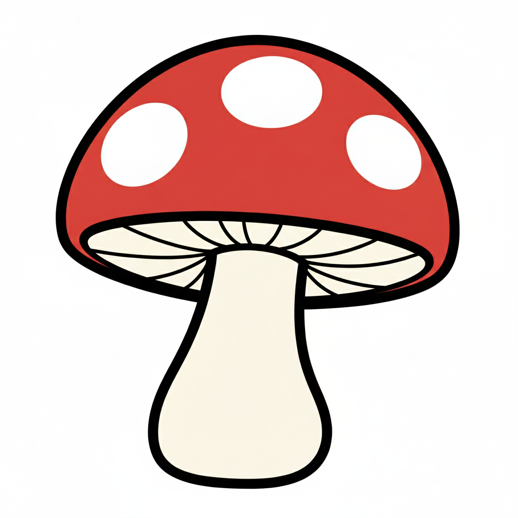 Seta coloreada con un sombrero rojo y puntos blancos