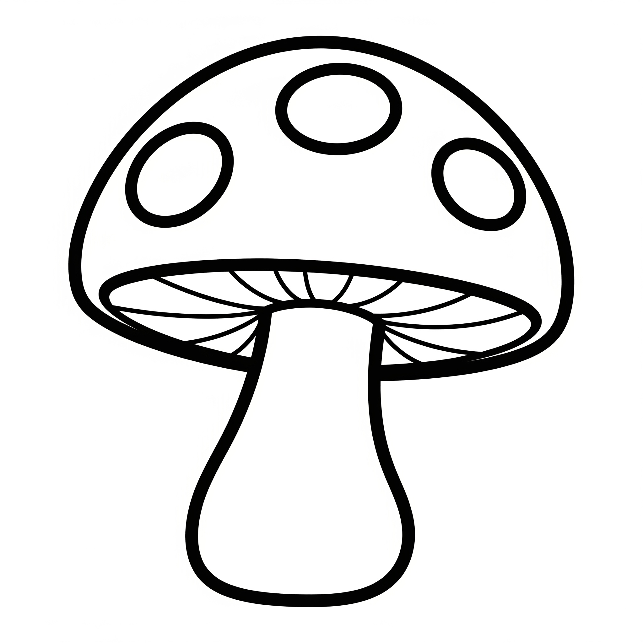 Seta de caricatura con un sombrero grande y redondo con puntos