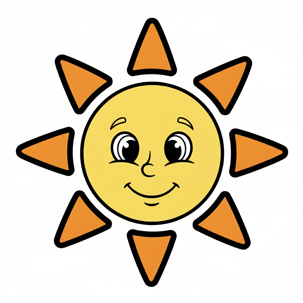 Sol coloreado en un amarillo y naranja vibrante