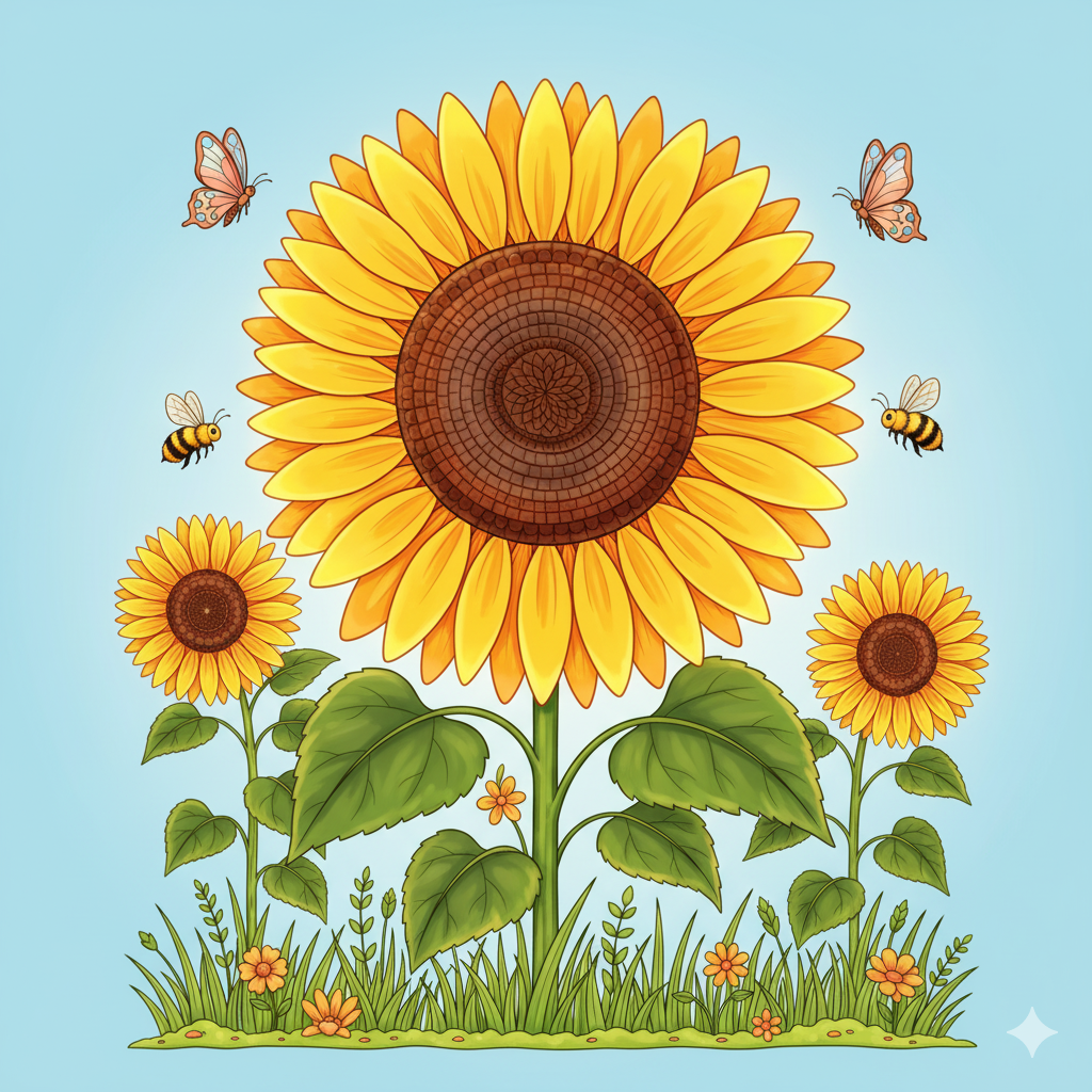 Girasol coloreado con amarillo brillante y centro oscuro