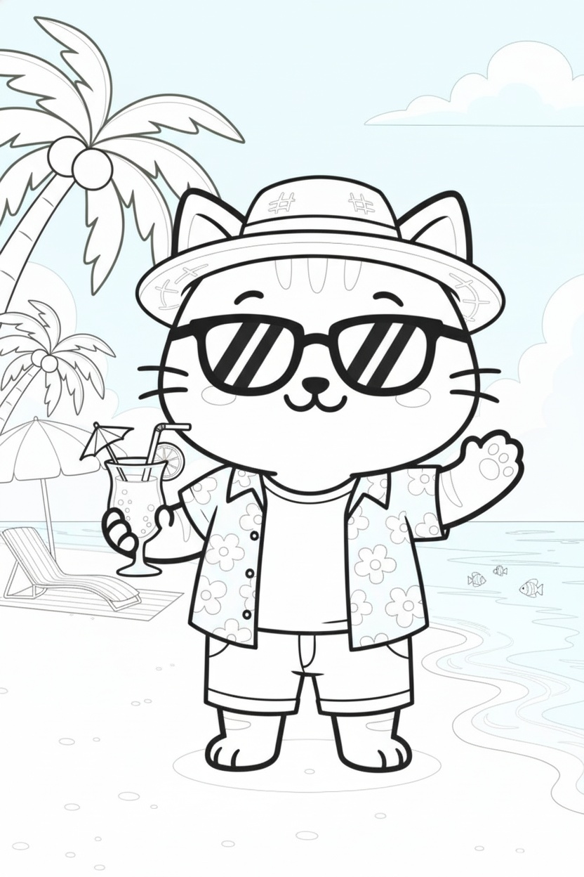 Nuggis en la playa con elementos veraniegos