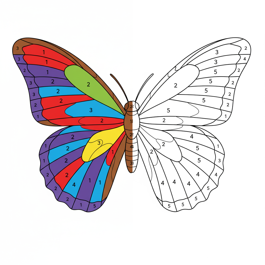 Colorea por Número: Mariposa