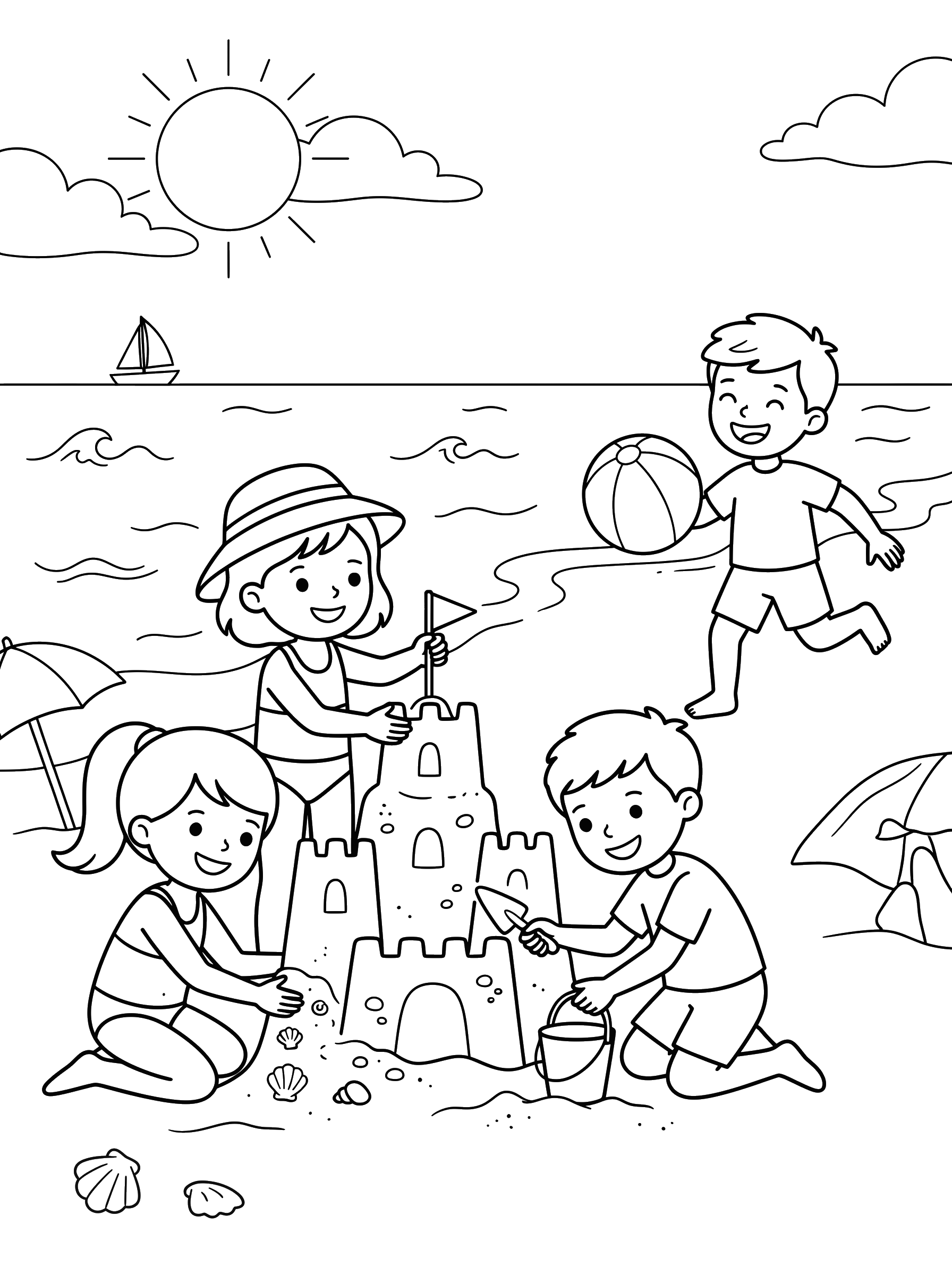 Beach Day coloring page