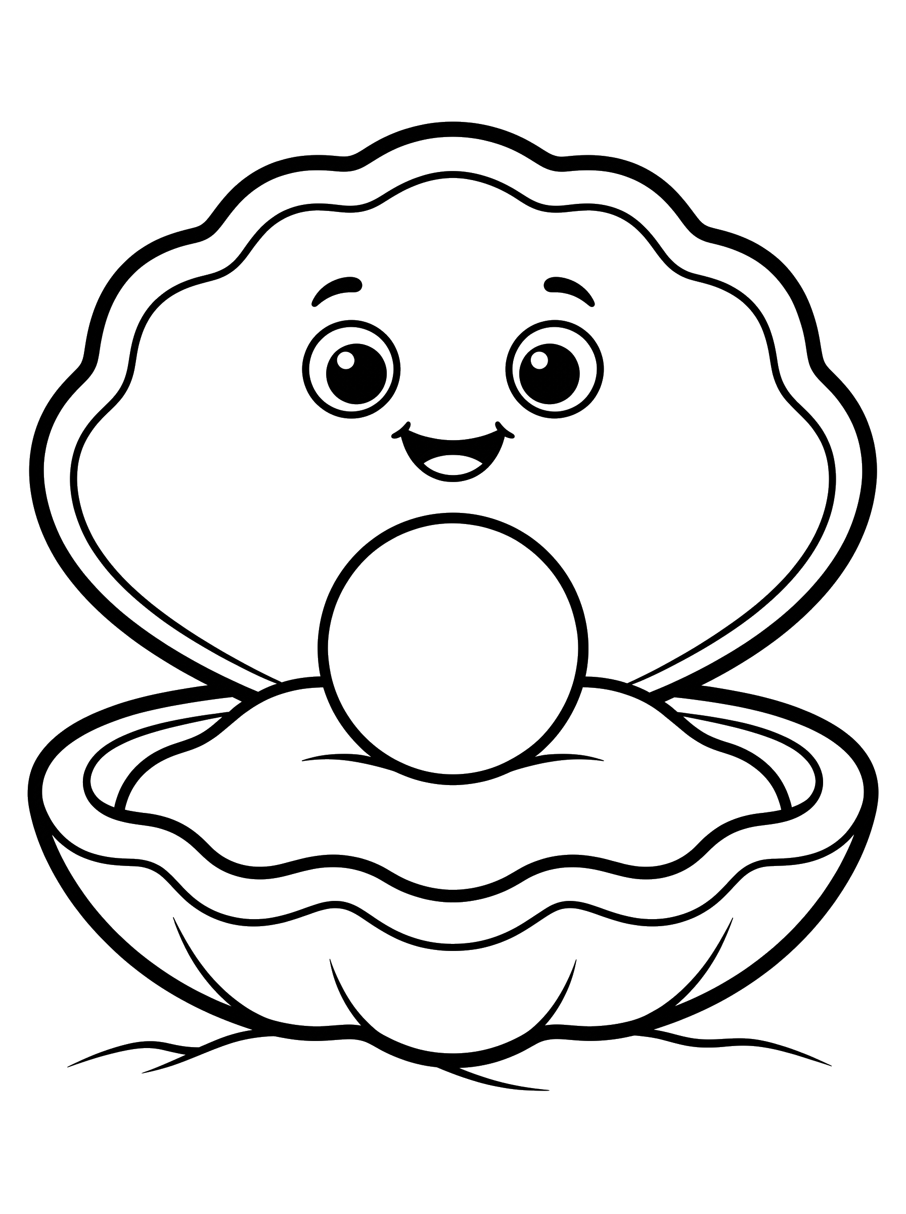 Clam with a Pearl coloring page