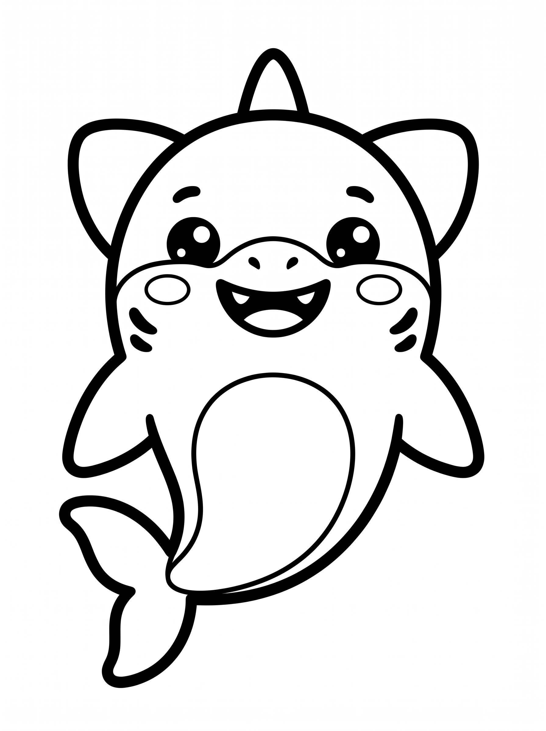 Cute Little Shark coloring page