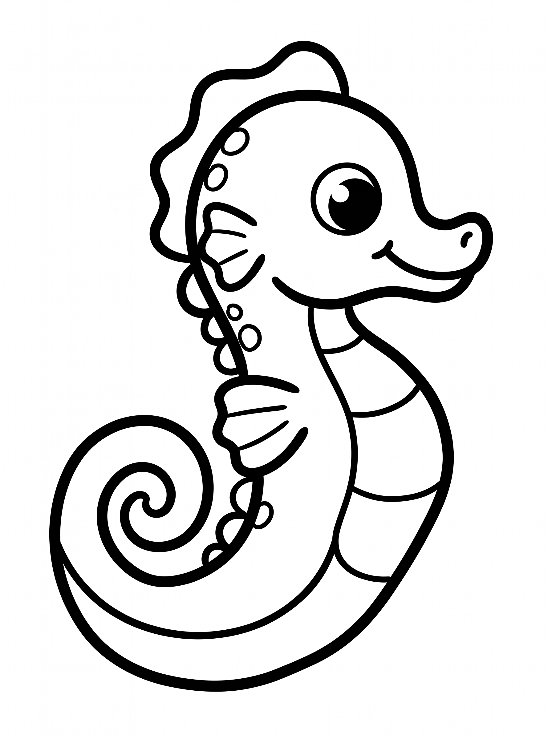 Cute Seahorse coloring page