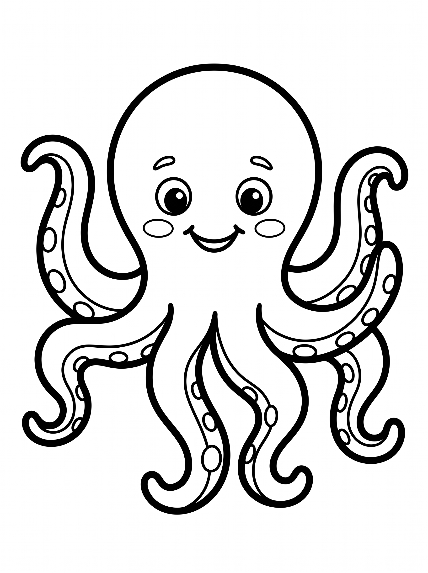 Smiling Octopus coloring page
