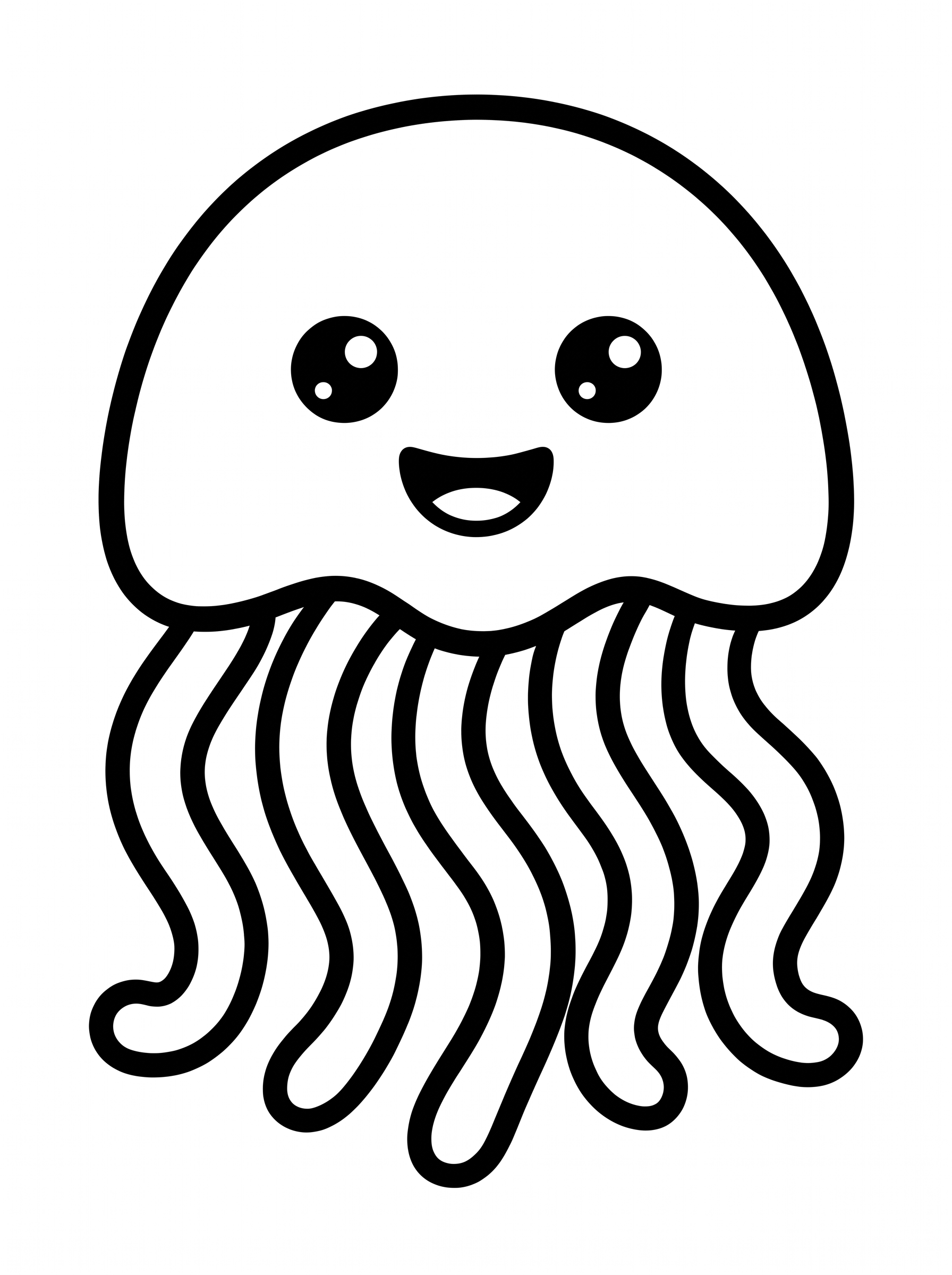 Wavy Jellyfish coloring page
