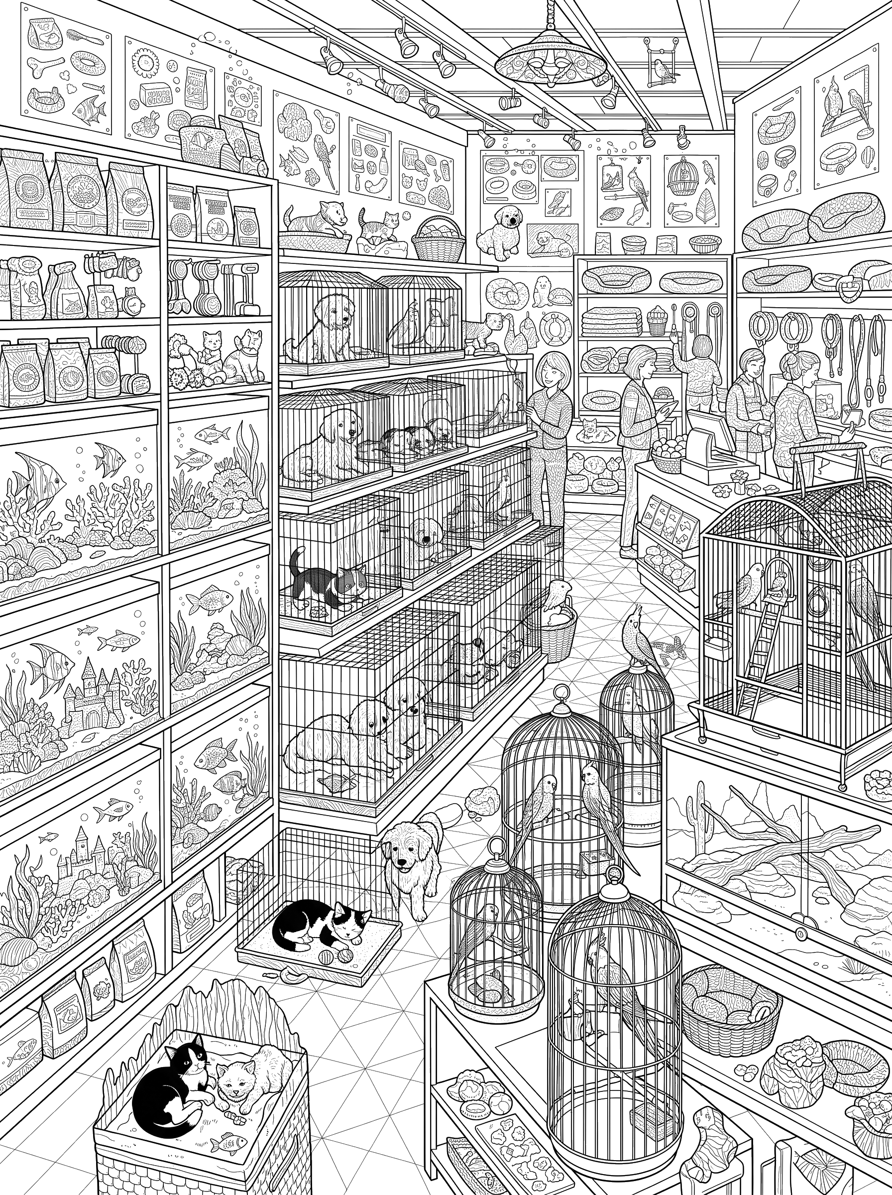 Busy Pet Shop coloring page