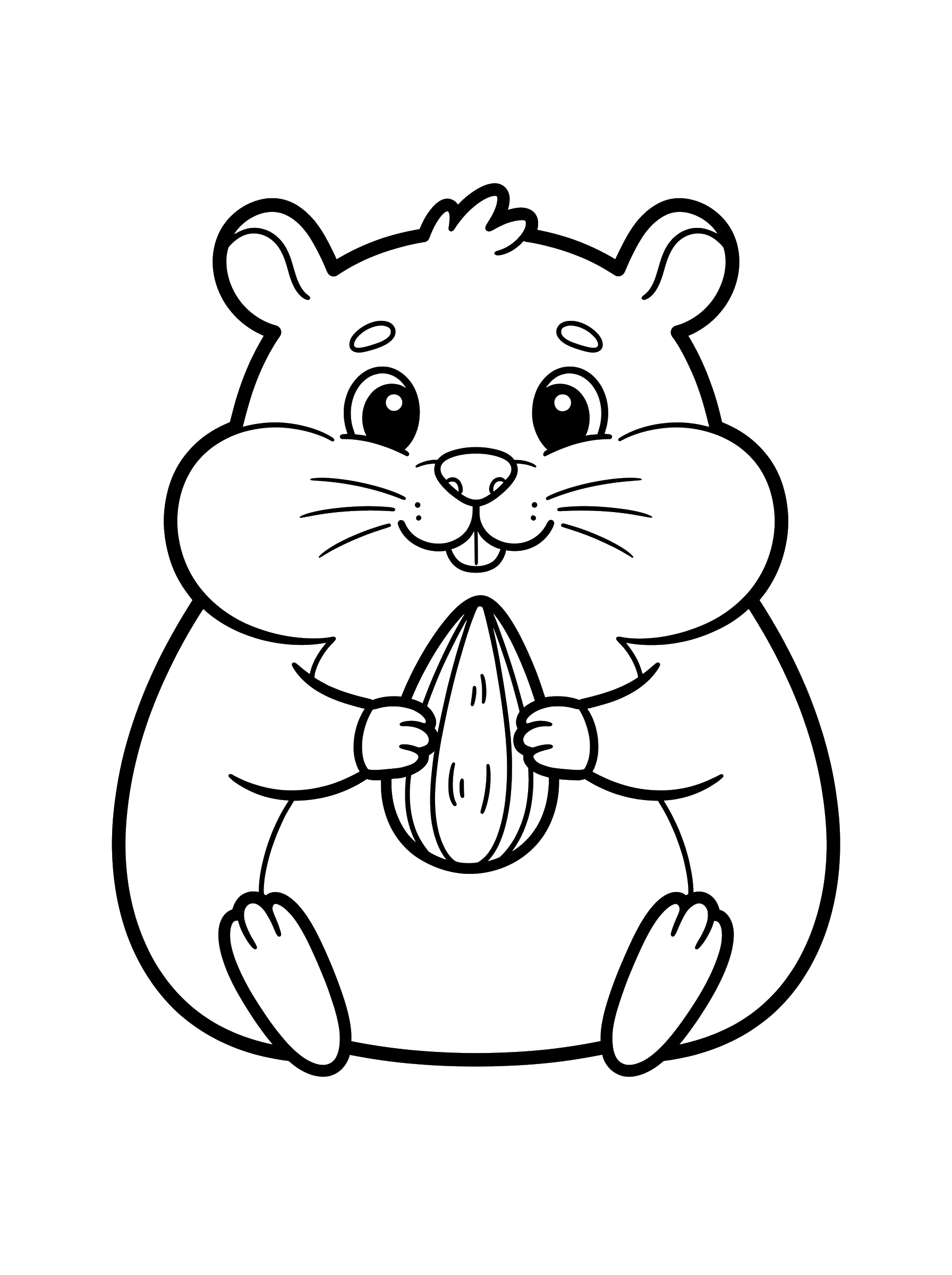 Hamster with a Sunflower Seed coloring page