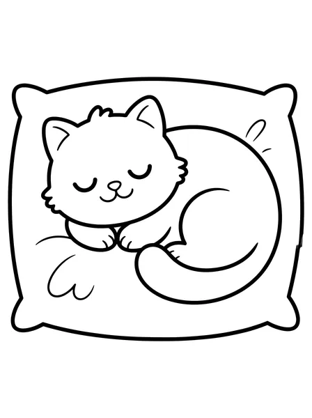 Kitty Napping on a Pillow