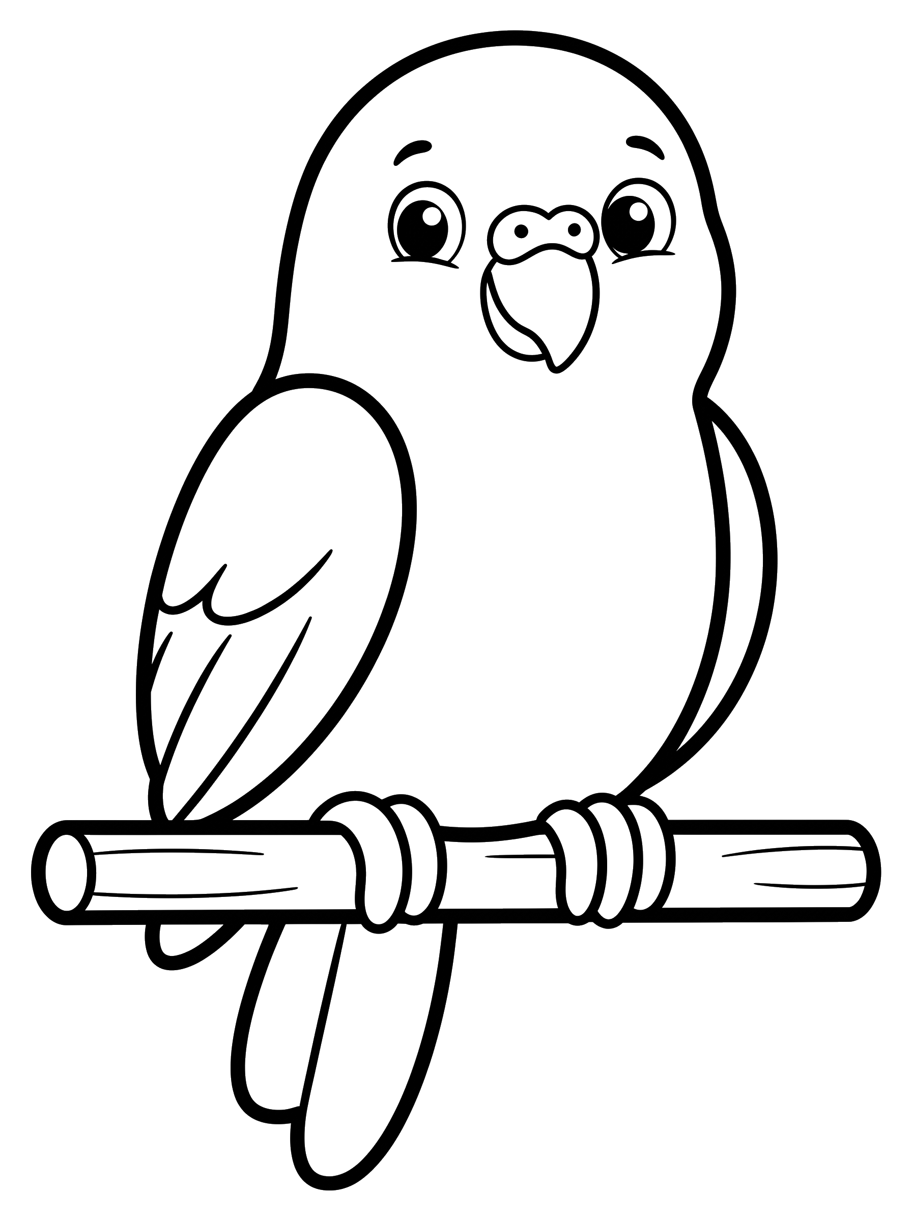 Parakeet on a Perch coloring page