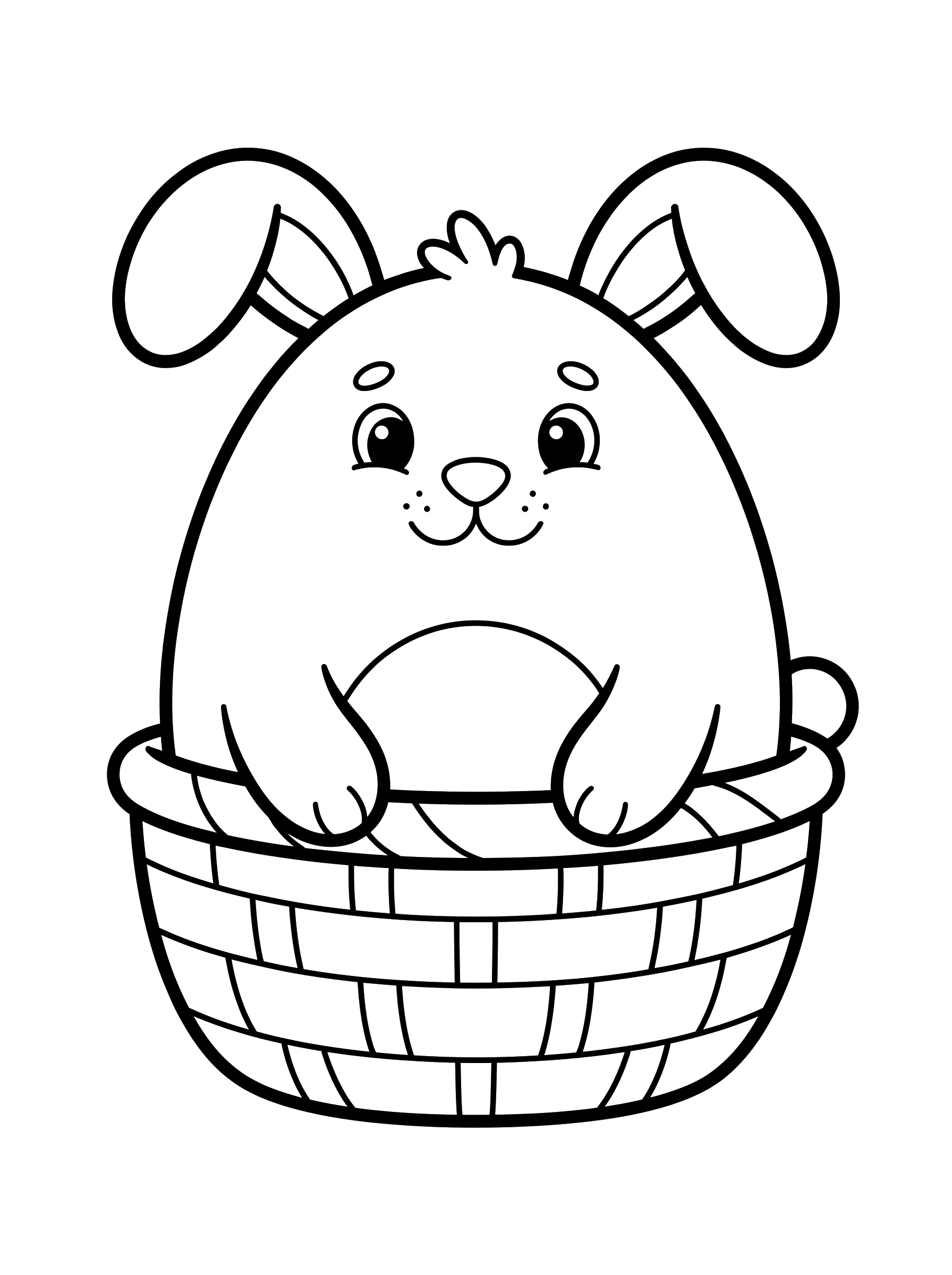 Pet Bunny in a Basket coloring page