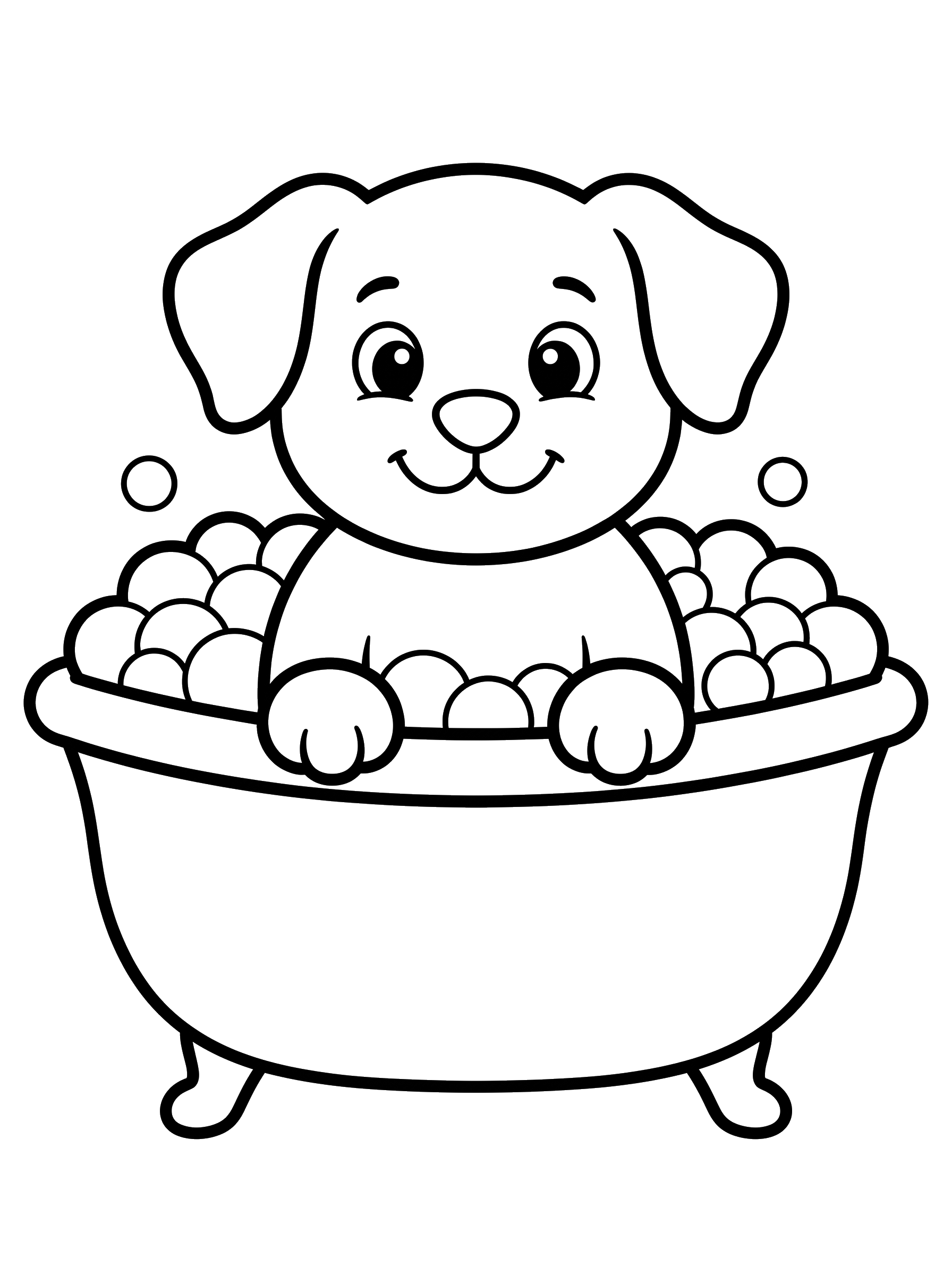 Puppy Bath Time coloring page
