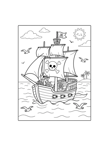 Pirate Ship at Sea