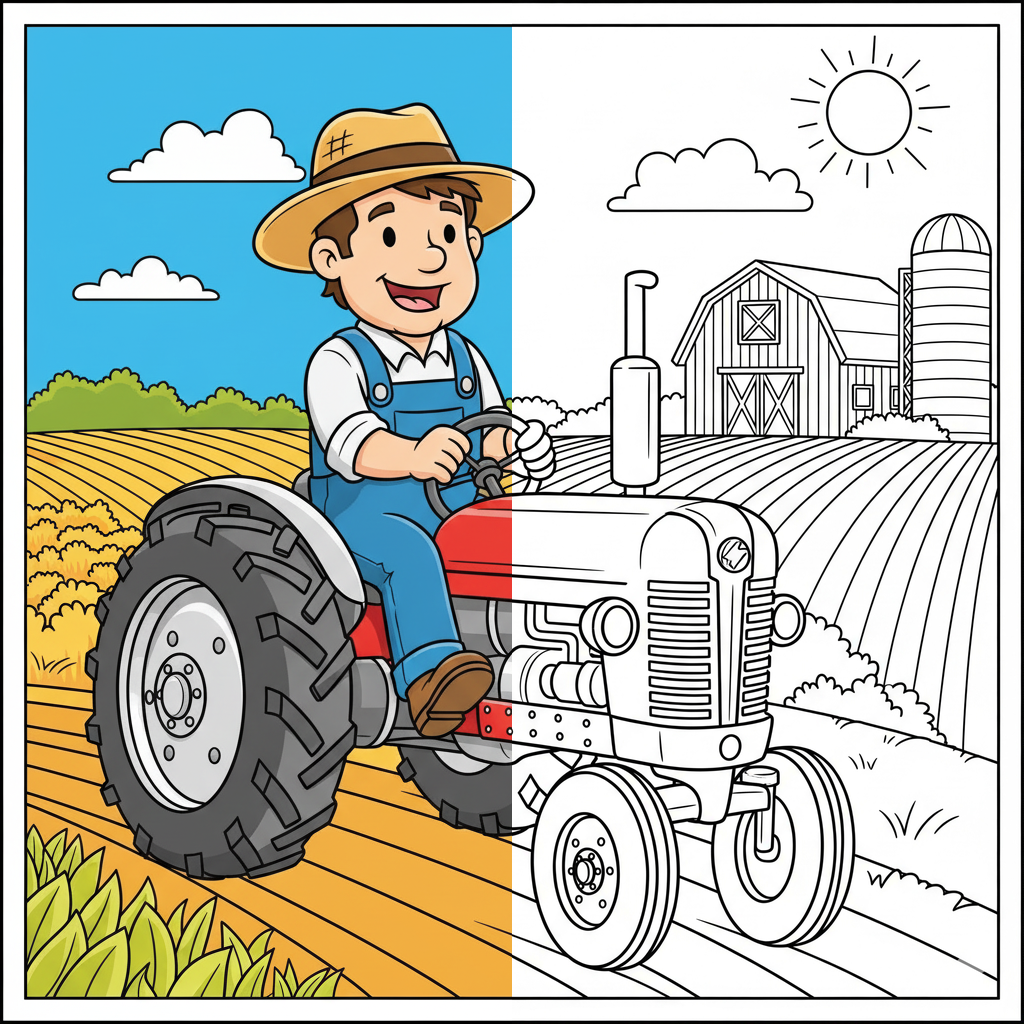 Granjero en Tractor