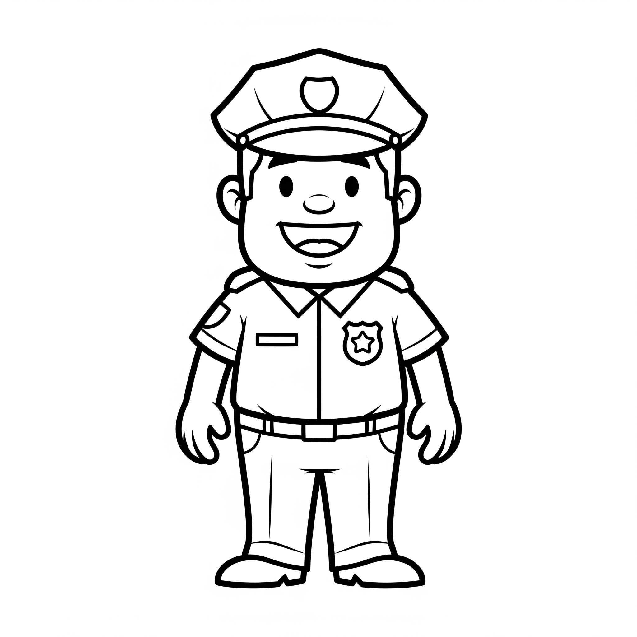 Oficial de policía de caricatura con uniforme y gorra