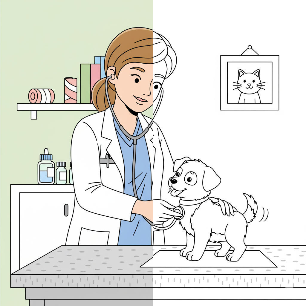Veterinario con Cachorro