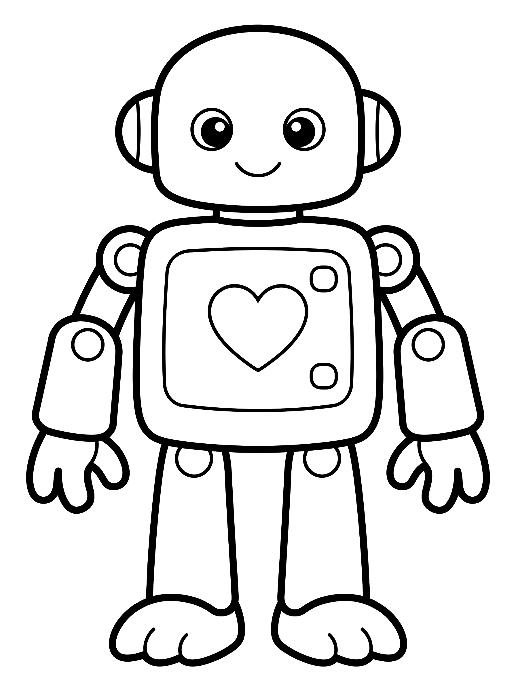 Cute Baby Robot coloring page