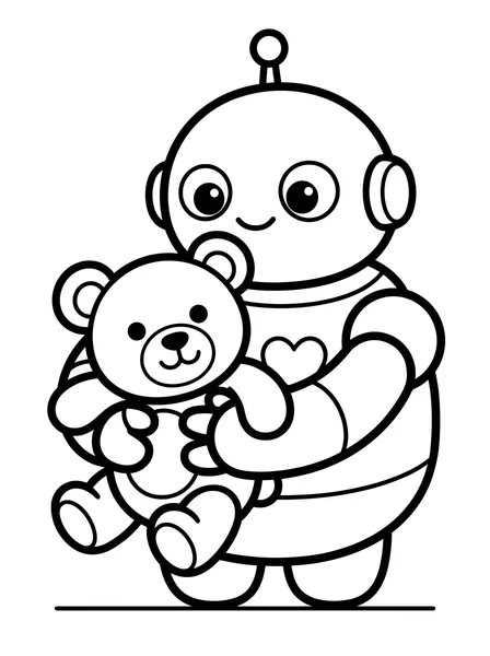 Robot Hugging a Teddy Bear