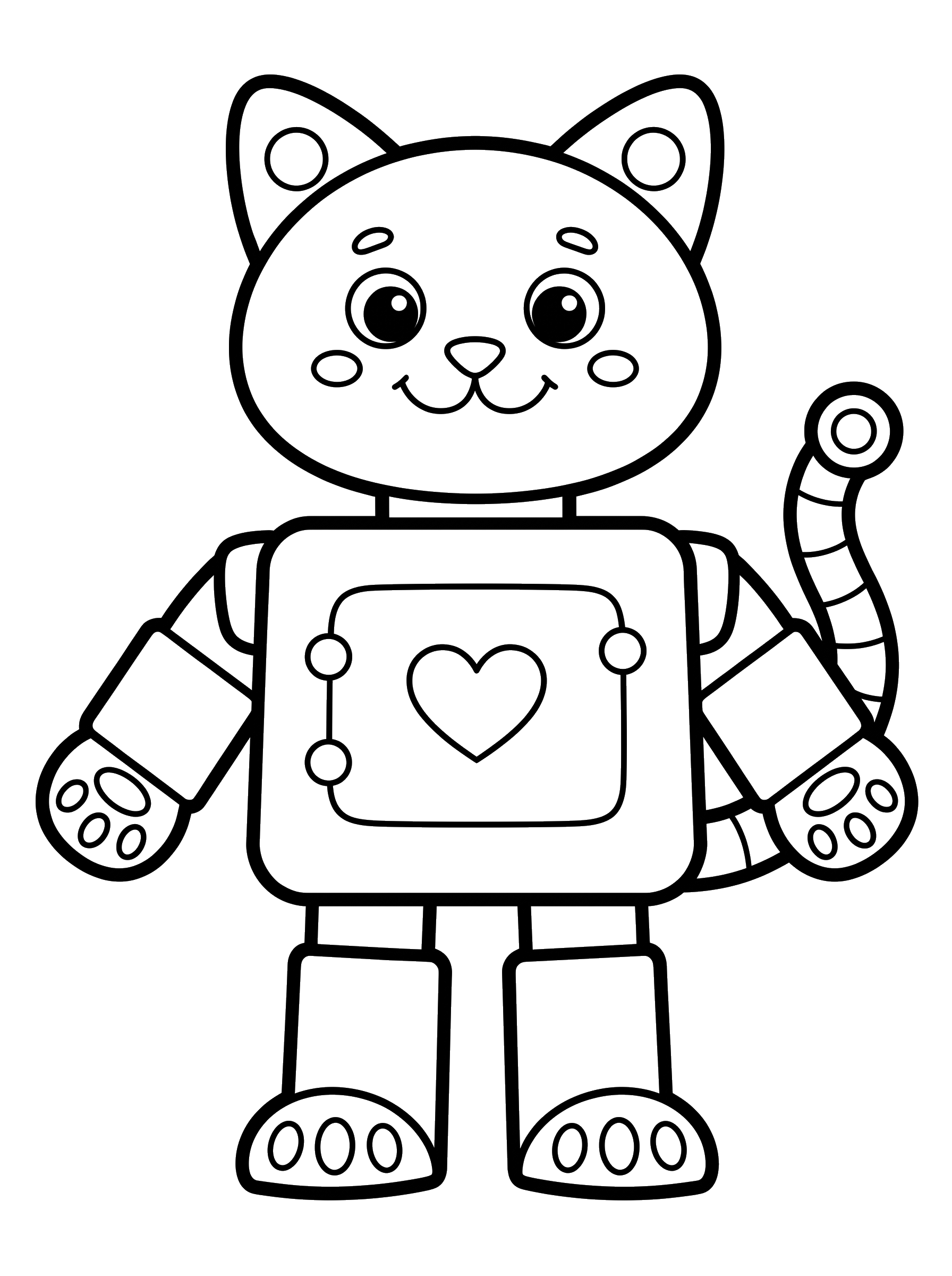 Robot Kitty coloring page