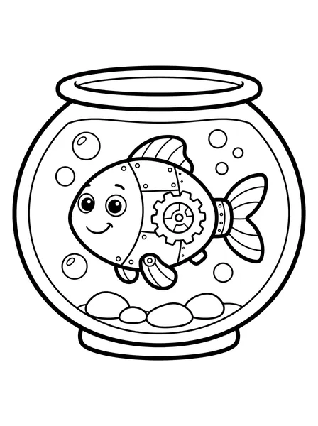 Robot Pet Fish in a Bowl