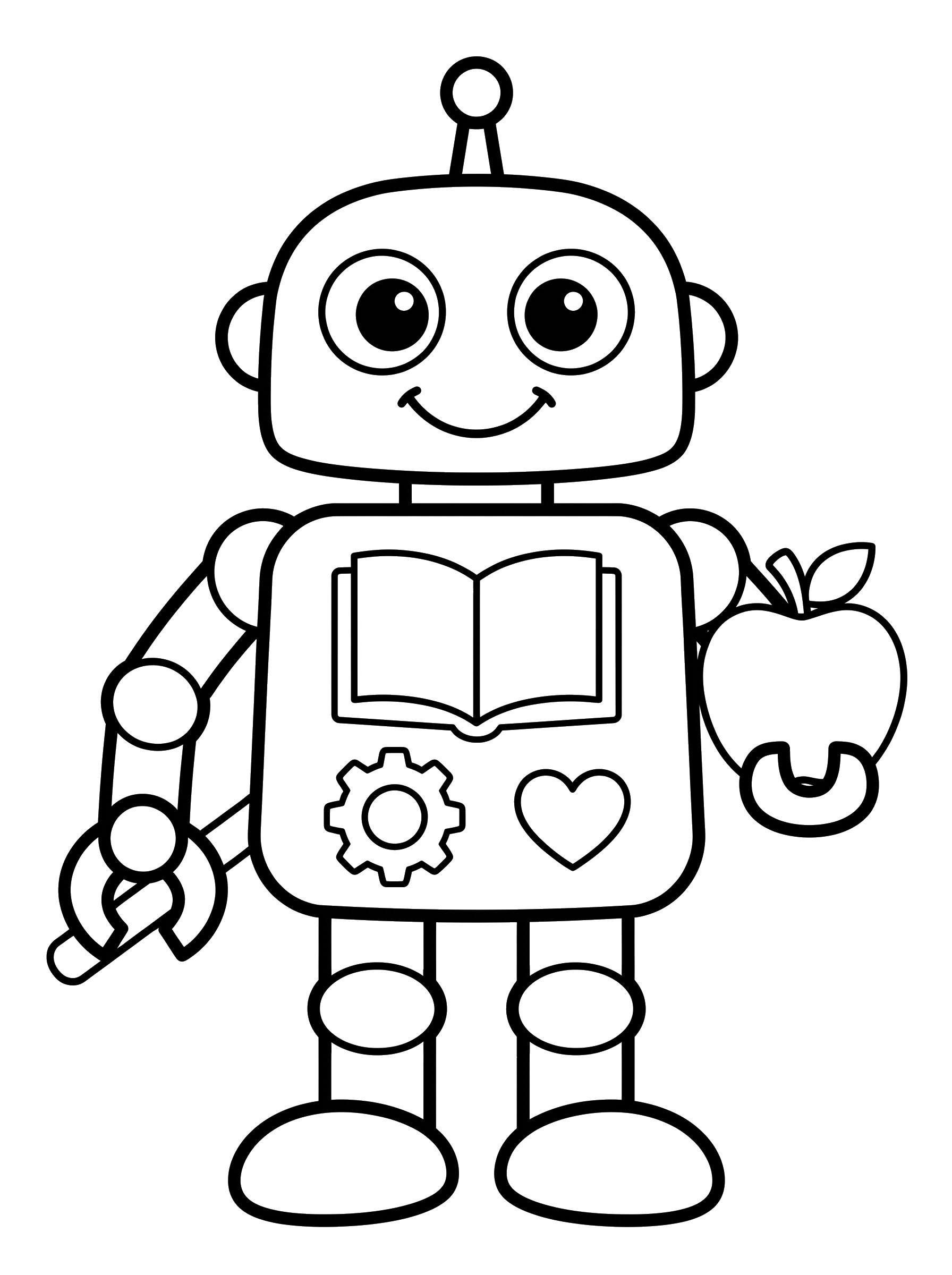 Robot Teacher coloring page
